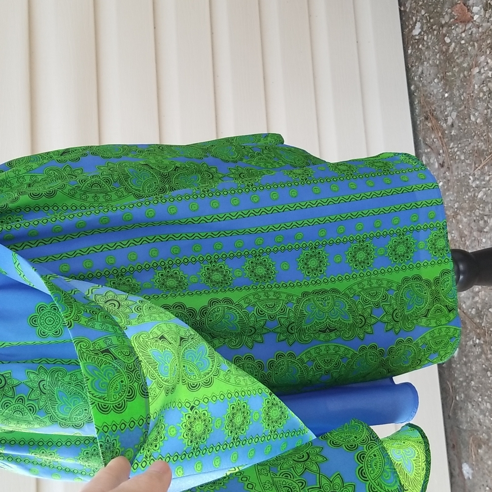 Size S. SUGARLIPS BLUE/GREEN DRESS - Picture 3 of 11